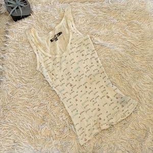 Volcom Tank Top White with Multicolor Logo SZ: S